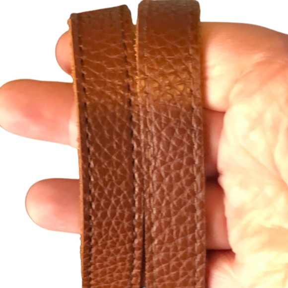 VINCE CAMUTO Tumbled Brown Vegan Leather With Black Stripe Tote Bag Carryall - Picture 5 of 17